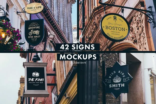 英国街头店招样机模板 Signs & Facades Mockups (UK edition)插图(2)