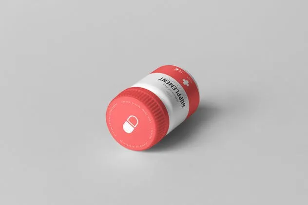 保健品药物罐子&盒子样机模板7 Supplement Jar & Box Mock-up 7插图(6)