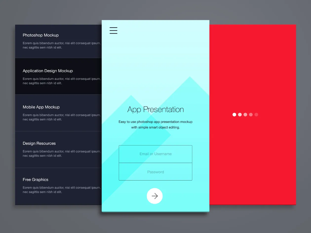 简约风格移动应用界面设计预览样机模板 Phone Application Presentation Mockup