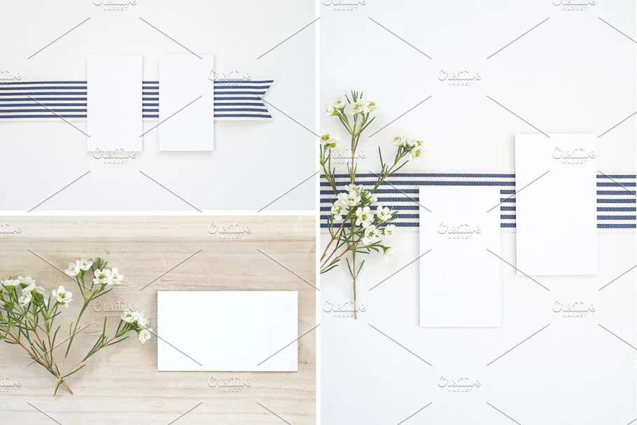 时尚简约企业名片展示样机 Styled Stock | Business Card Mockups插图(1)