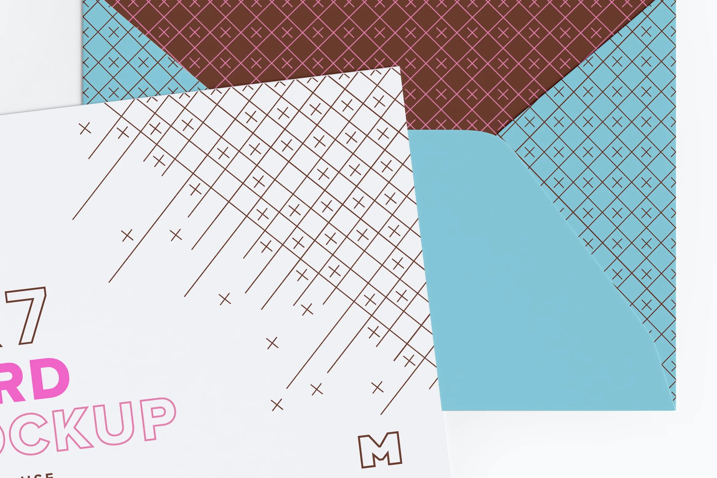 A7规格信封amp;贺卡设计样机模板 A7 Envelope and Landscape Card Mockup