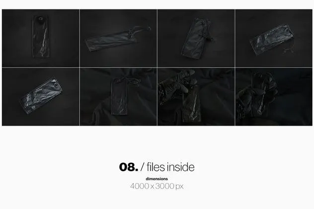 黑色品牌服装吊牌标签样机模板 Black Edition Tag Label Mockup插图(4)