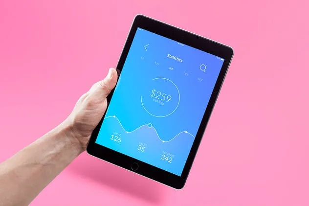 平板电脑APP&网站设计演示样机模板 Isolated Tablet Mock-up插图(5)