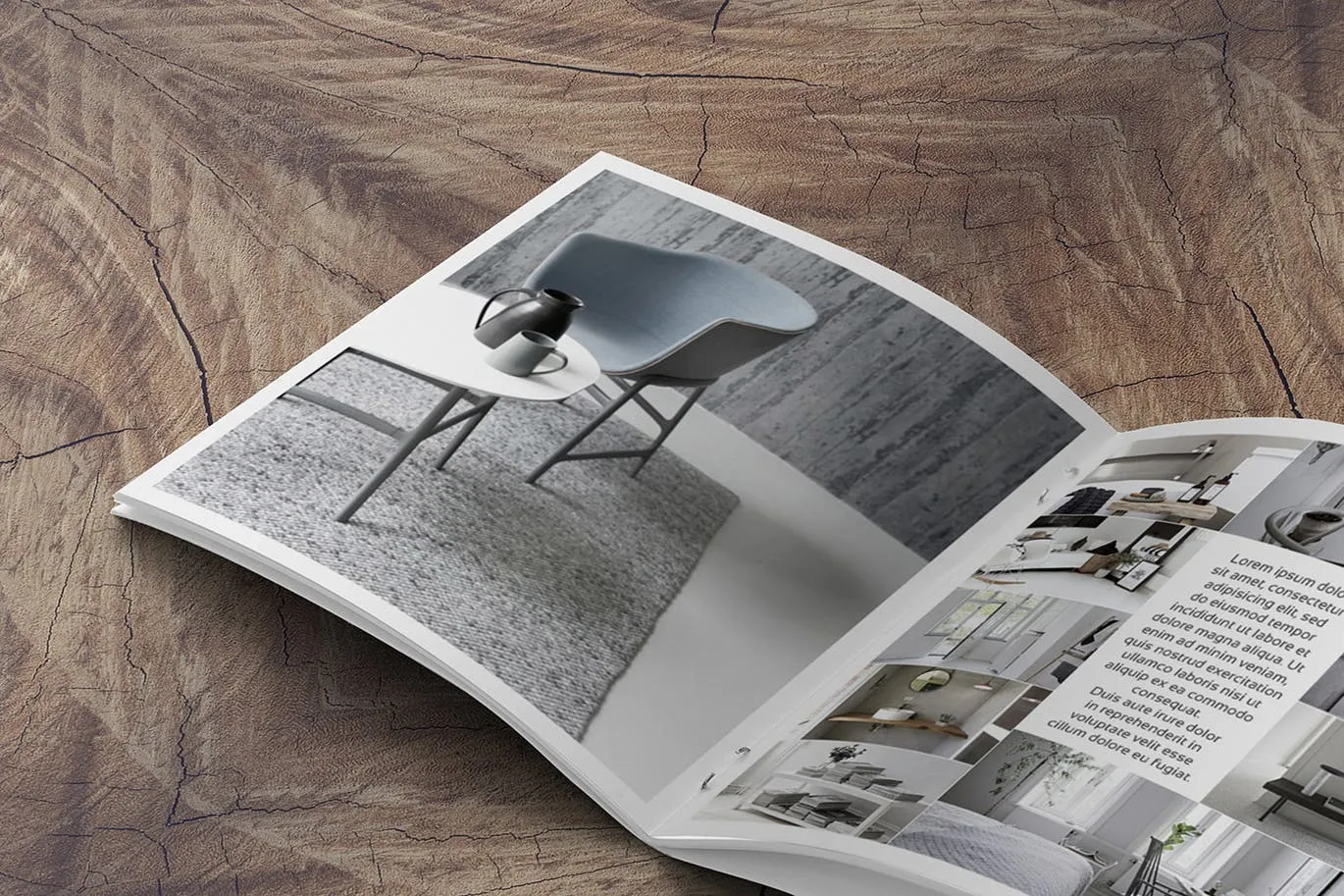 方形画册产品手册左页特写效果图样机素材库精选 Square Brochure Mockup Closeup on Left Page插图(2)