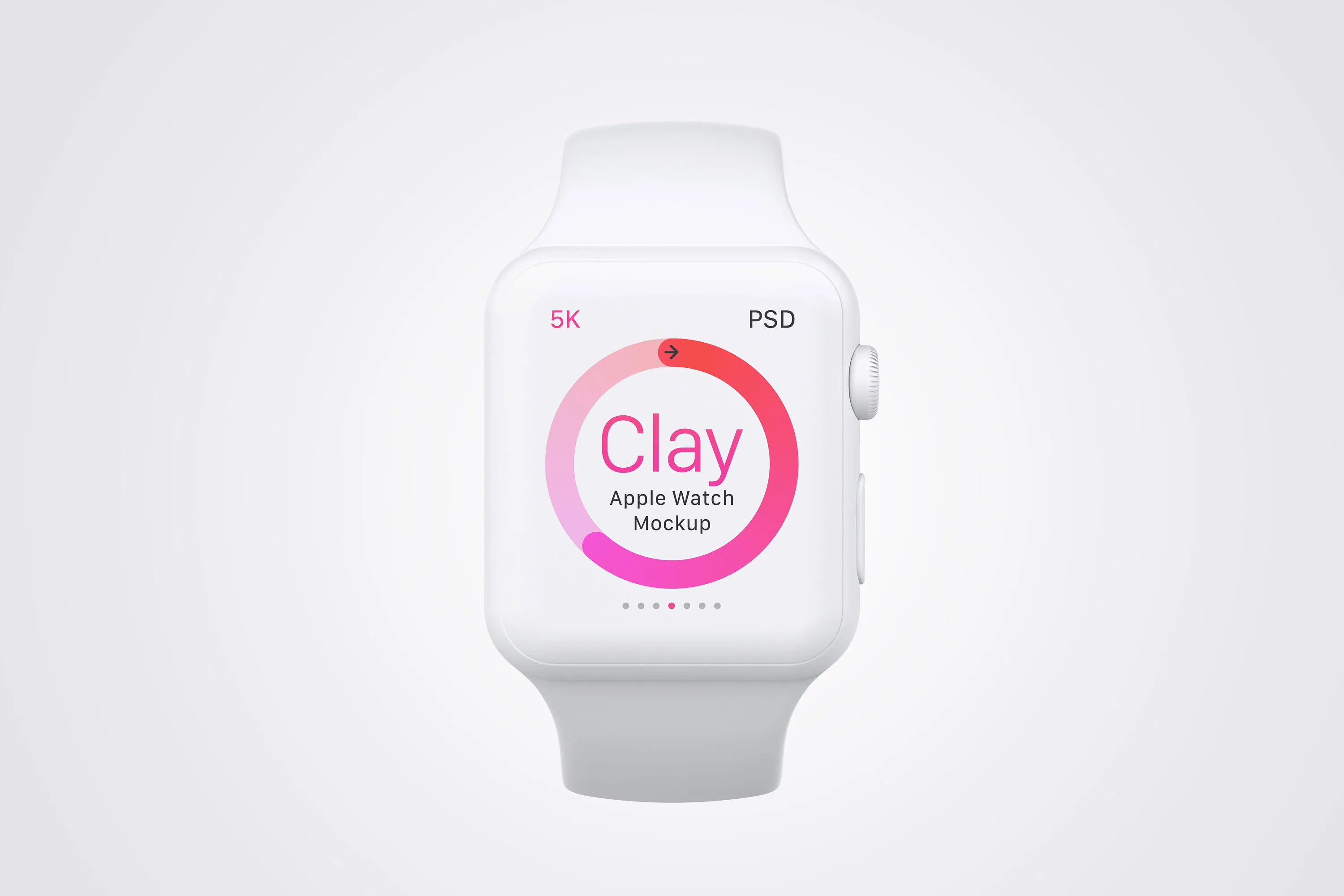Apple Watch手表屏幕界面设计效果图样机04 Clay Apple Watch Mockup 04插图