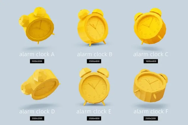 经典剪纸艺术3D立体闹钟场景样机素材 Papercraft alarm clock插图(1)