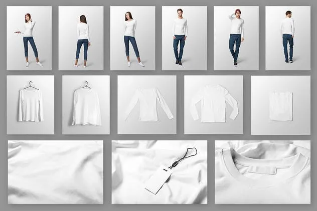 女士收腰款式长袖T恤样机v2 Ultimate Apparel Mockup Vol. 2插图(4)