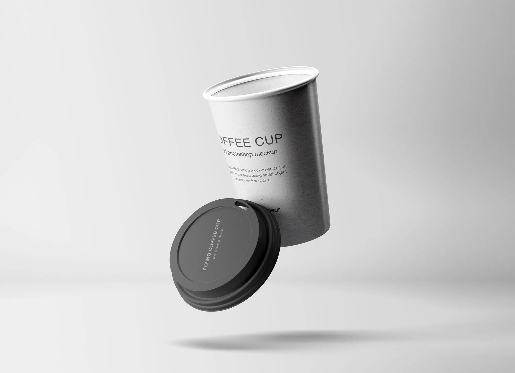 创意纸杯设计定制外观效果图样机模板 Flying Coffee Cup Mockup插图(1)