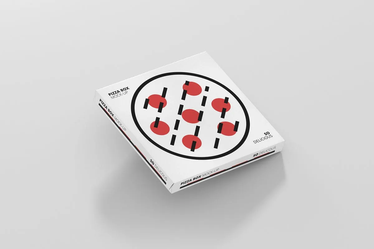 披萨配送外带包装设计样机模板 Pizza Box Mock-Up – Supermarket Edition插图