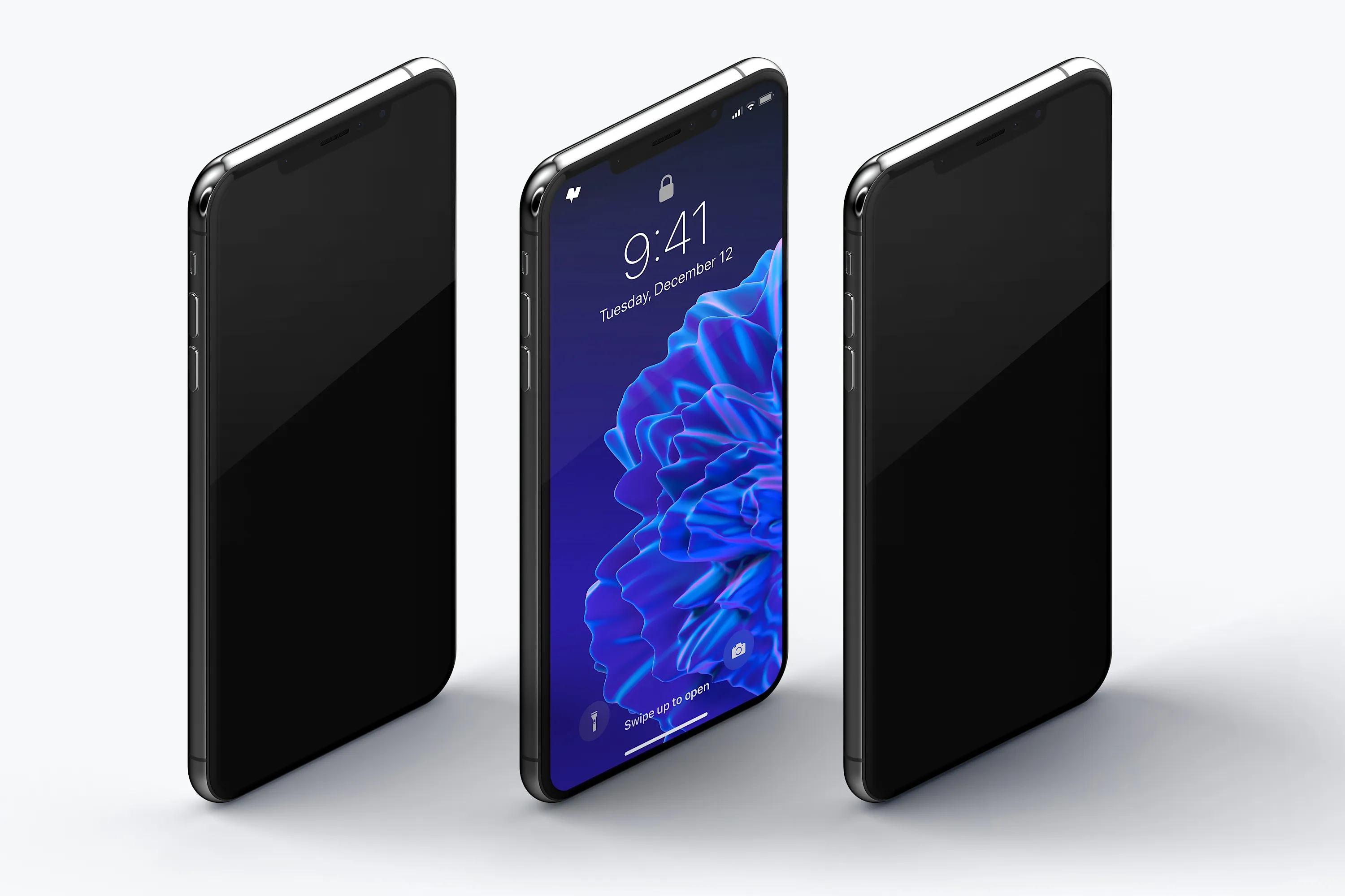 iPhone XS Max手机屏幕演示右视图02 iPhone XS Max Mockup, Isometric Right View 02插图(1)