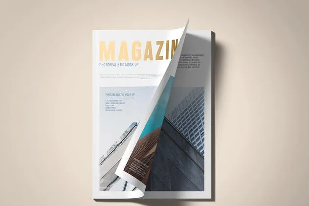 A4烫金印字杂志样机 A4 Foil Stamping Magazine Mock-Up插图(1)