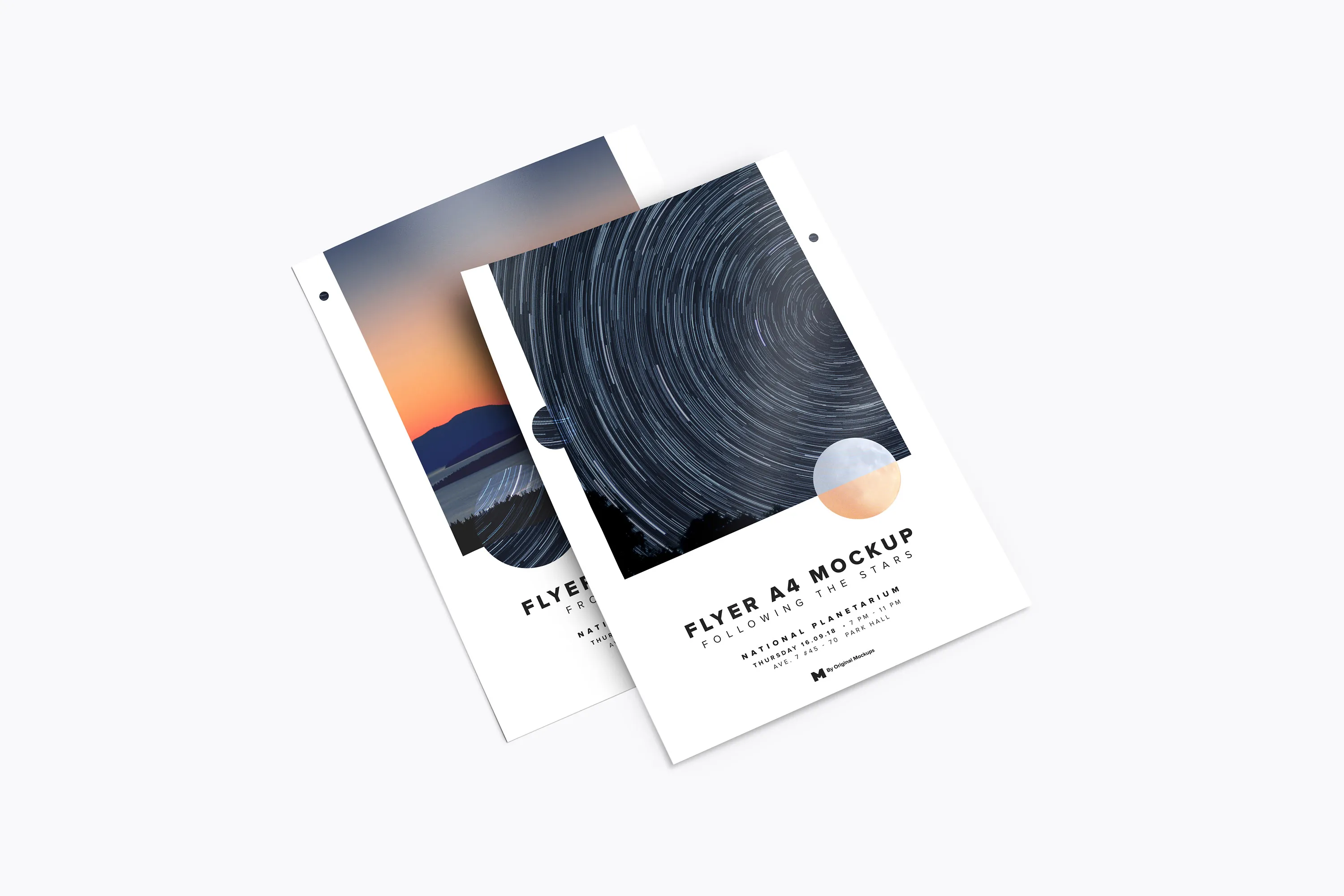 A4-A5传单设计制作印刷效果预览堆叠样机01 A4-A5 Flyer Stack Mockup 01插图