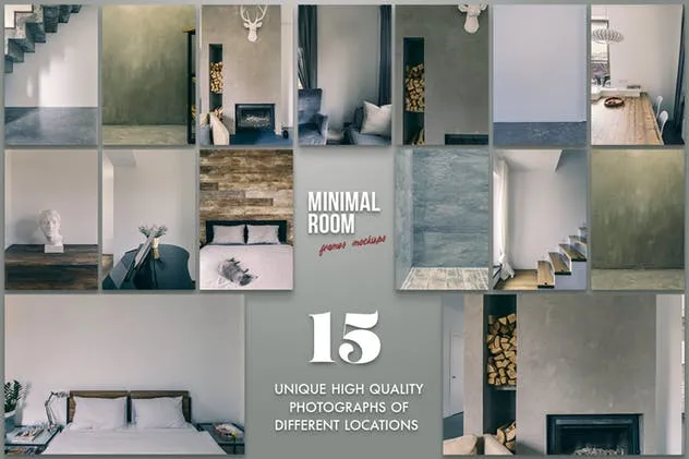 数字艺术作品展示样机模板合集 Minimal Room – Frames Mockups插图(3)