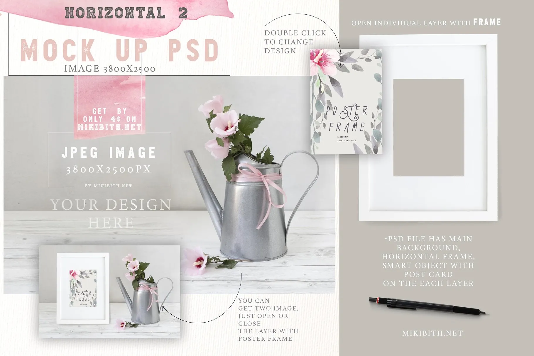 海报画报框样机 Poster frame mockups插图(9)