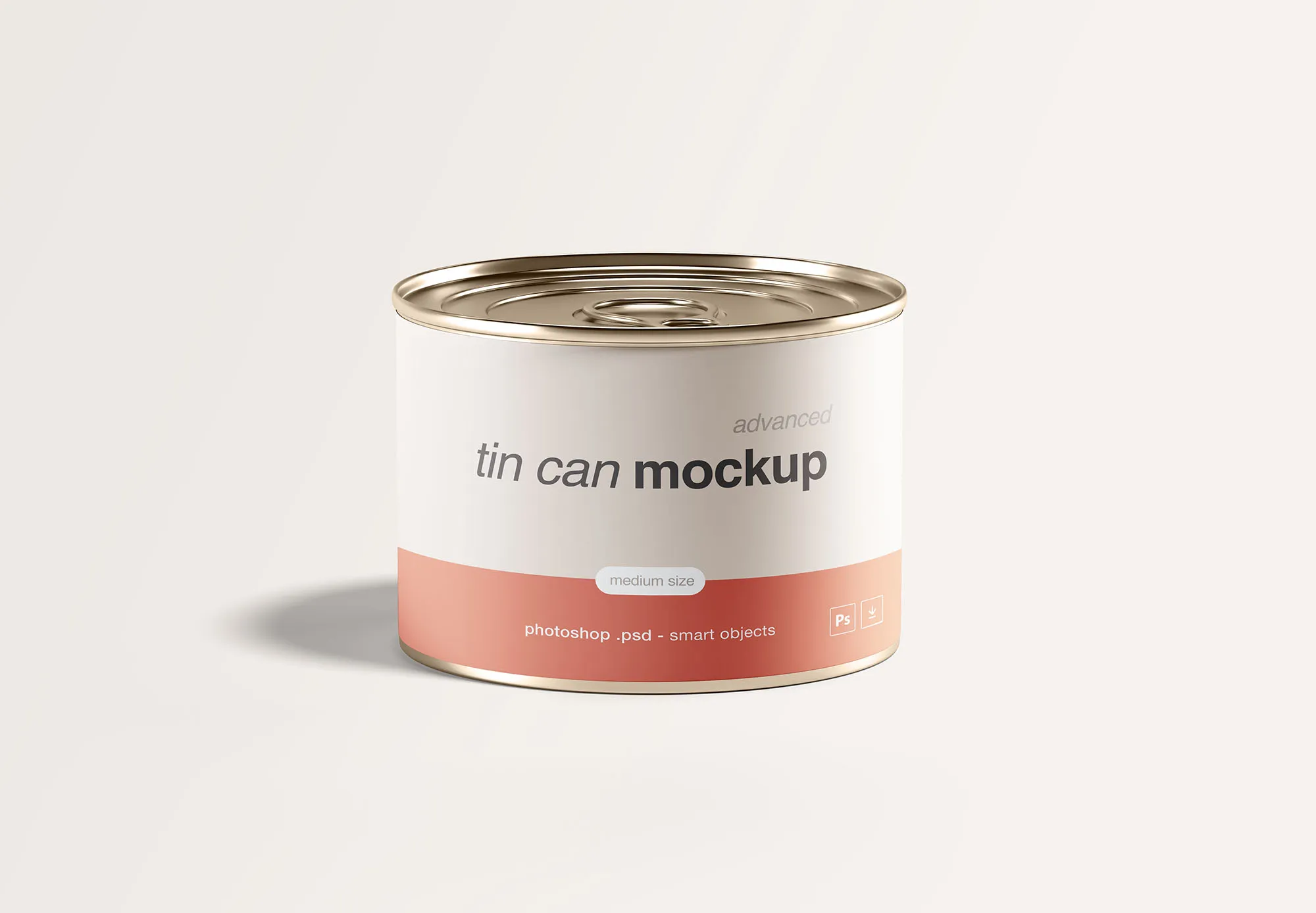 中型锡罐食品罐头外观设计样机模板 Medium Tin Can Mockup插图
