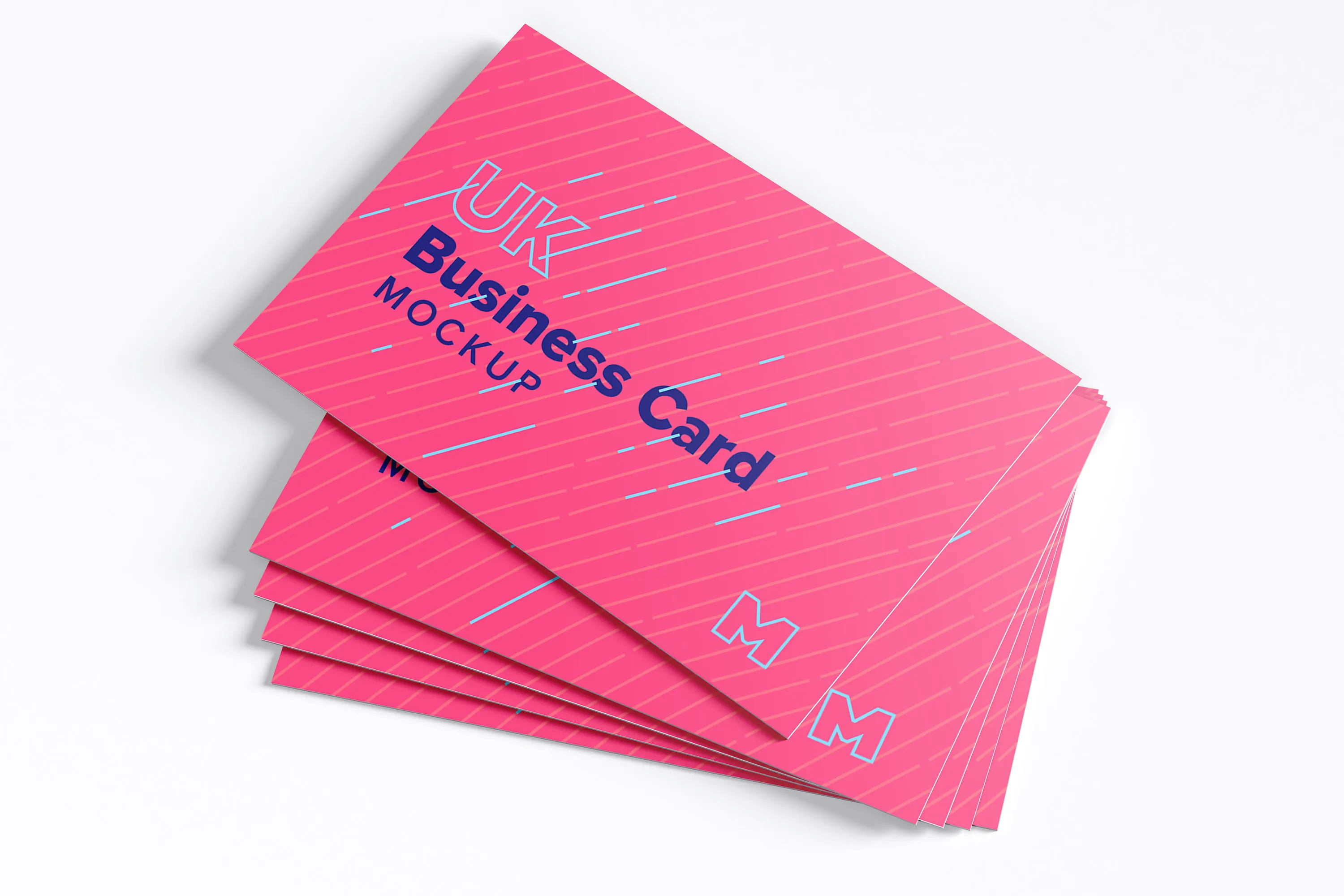 UK标准规格企业名片印刷效果图样机02 UK Business Cards Mockup 02