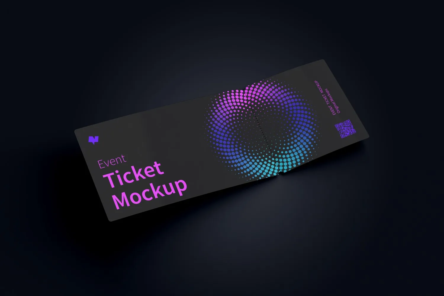 门票入场券设计微折叠效果图样机素材库精选v01 Event ticket mockup 01插图(4)