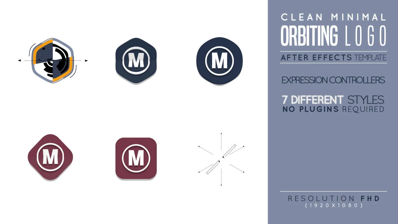 简约设计的logo展示图形动画像素设计精选AE模板