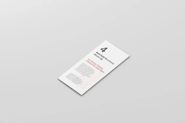 四折页迷你DL传单小册子样机模板 Roll-Fold Brochure Mockup – DL DIN Lang插图(5)