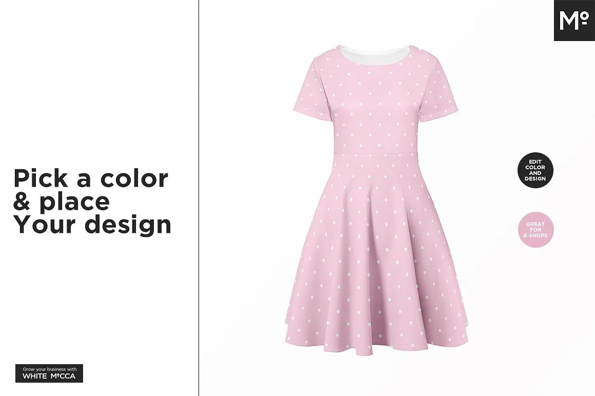 连衣裙女装样机展示模型mockups插图(3)