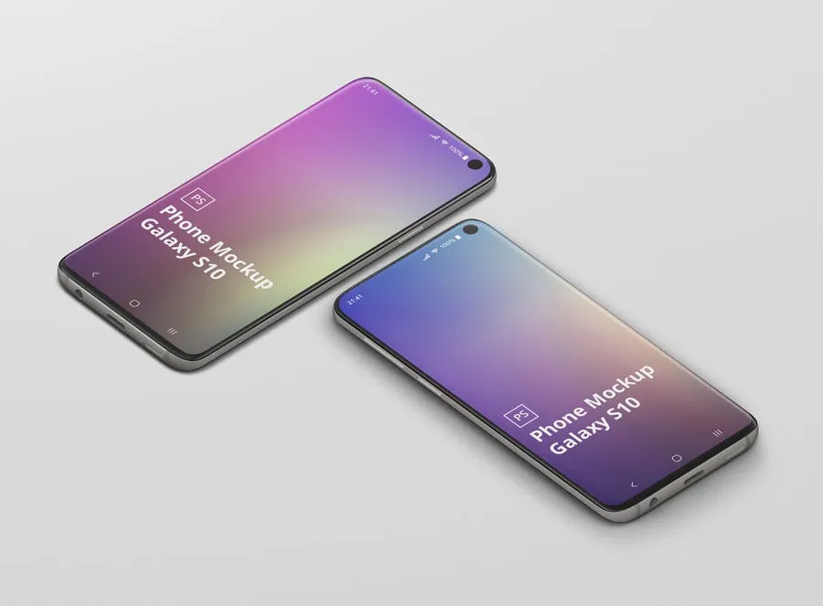 三星Galaxy S10智能手机素材库精选样机模板 Phone Mockup Galaxy S10插图(2)