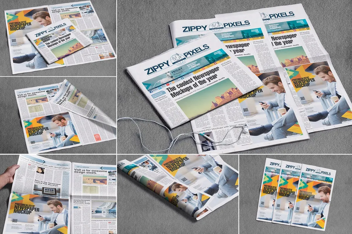 新闻报纸设计样机 Newspaper Design Mockups