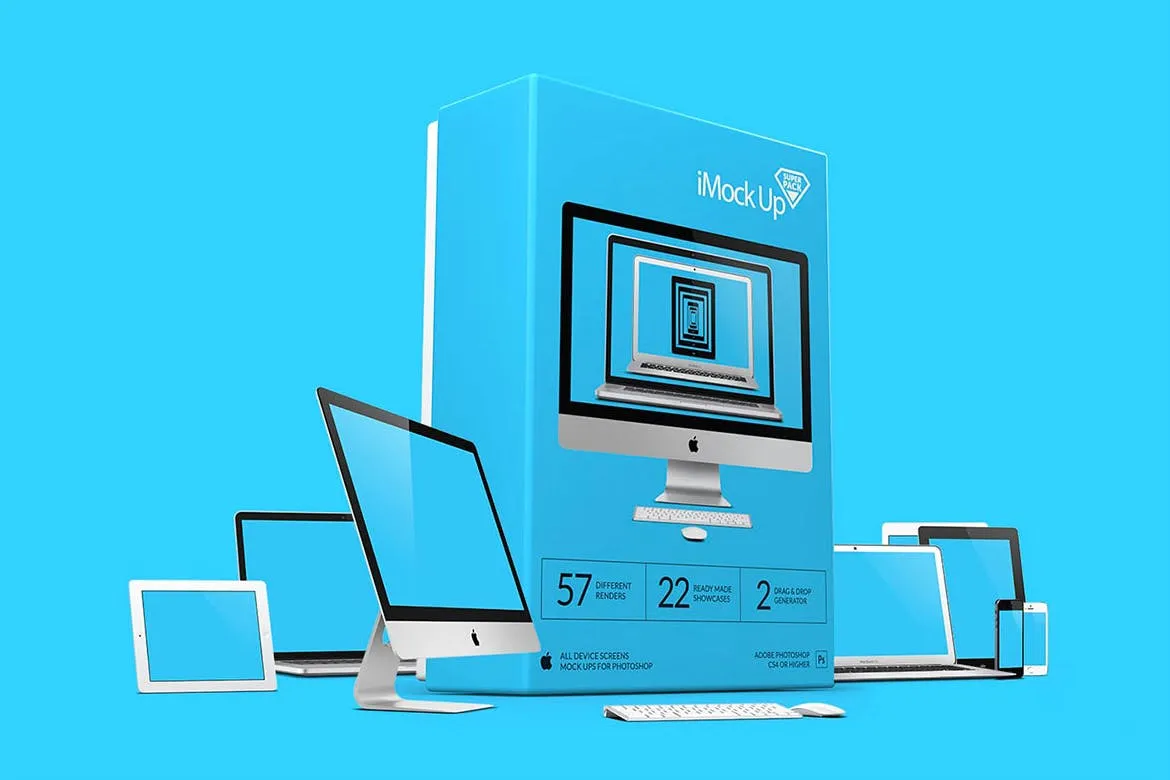 57种不同的苹果手机电脑设备VI样机展示模型mockups插图
