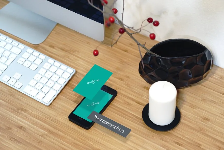 简易简约办公场景一体机电脑样机 Workspace Device PSD Mockup插图(15)