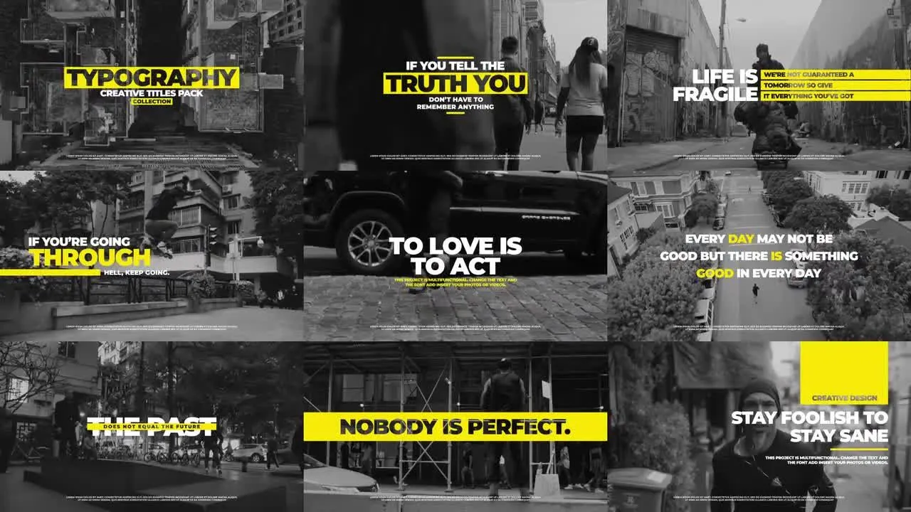 9个超大文字标题排版设计动画像素设计精选AE模板