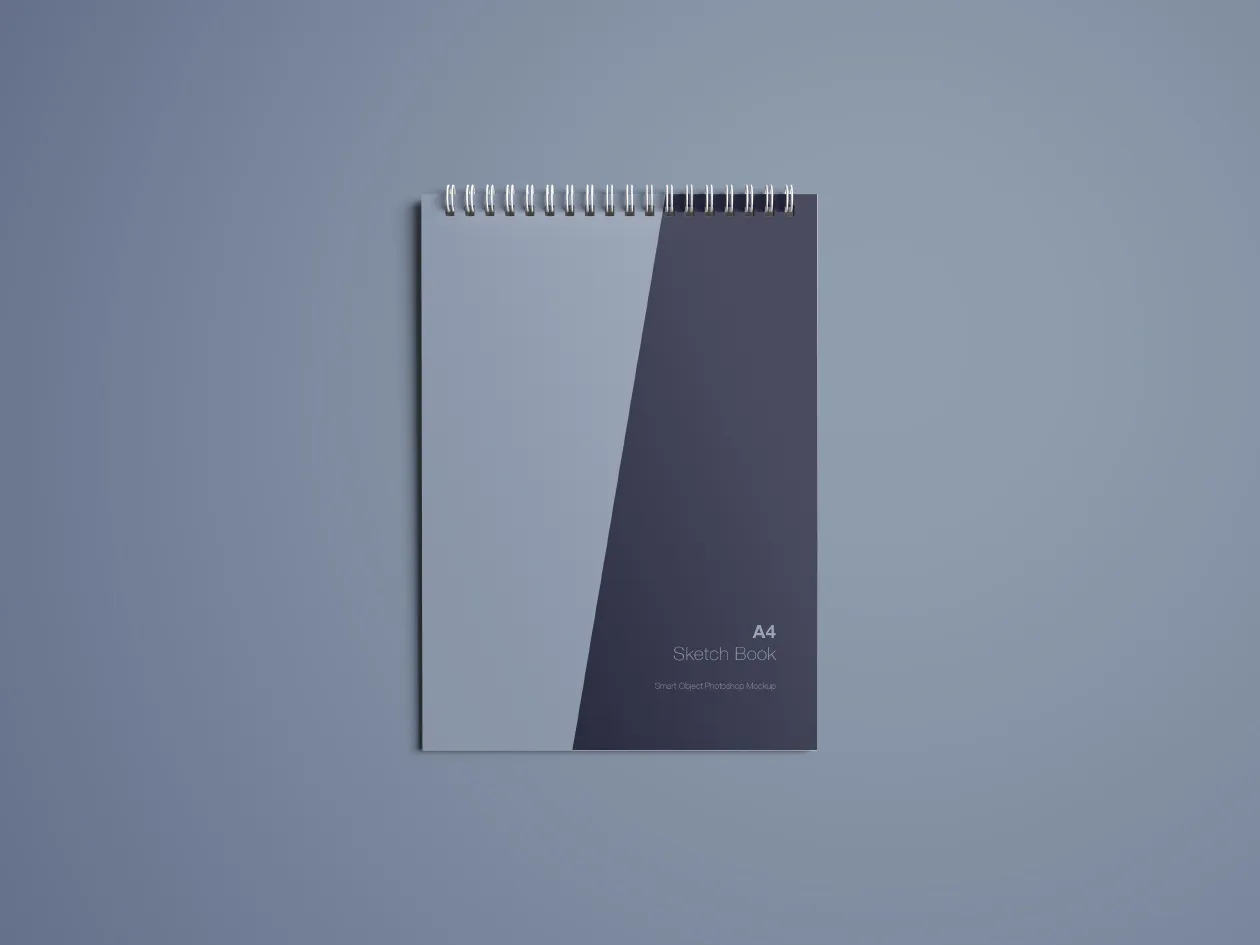 A4标准尺寸活页记事本封面设计样机 A4 Sketch Book Mockup