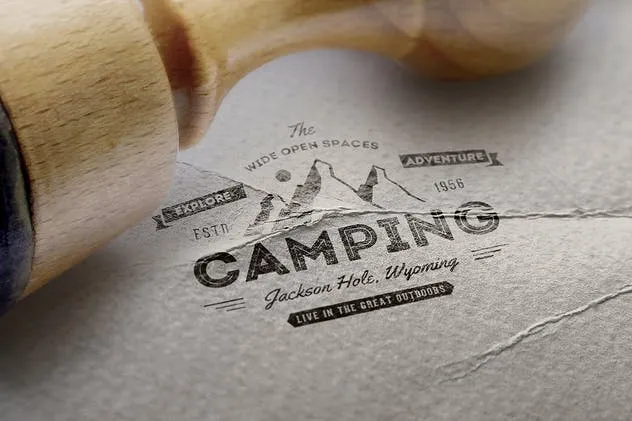 高档牛皮纸品牌Logo印刷效果展示样机 Logo Mock-Up / Exclusive Paper Edition 1插图(2)