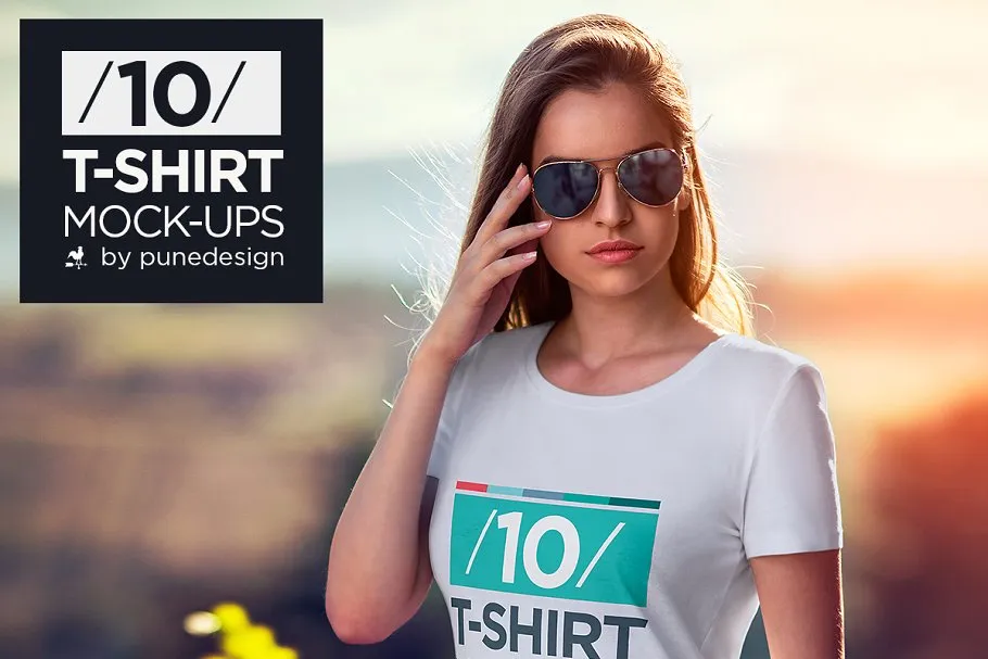 欧美模特T恤上身效果样机模板 T-Shirt Mock-Up / V.2插图