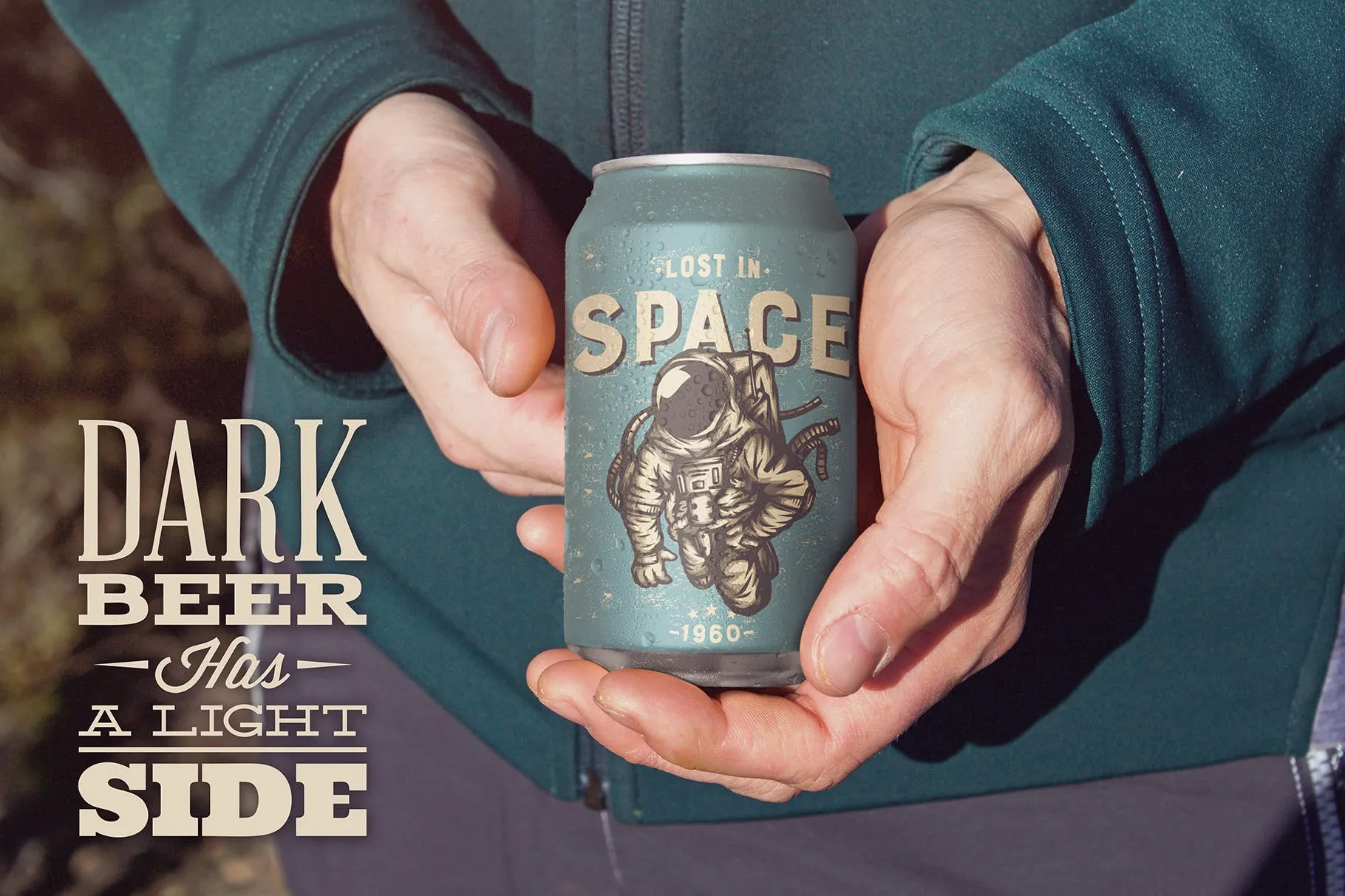 啤酒易拉罐包装外观设计图素材库精选 Snuggled up Beer Can Mockup插图(2)