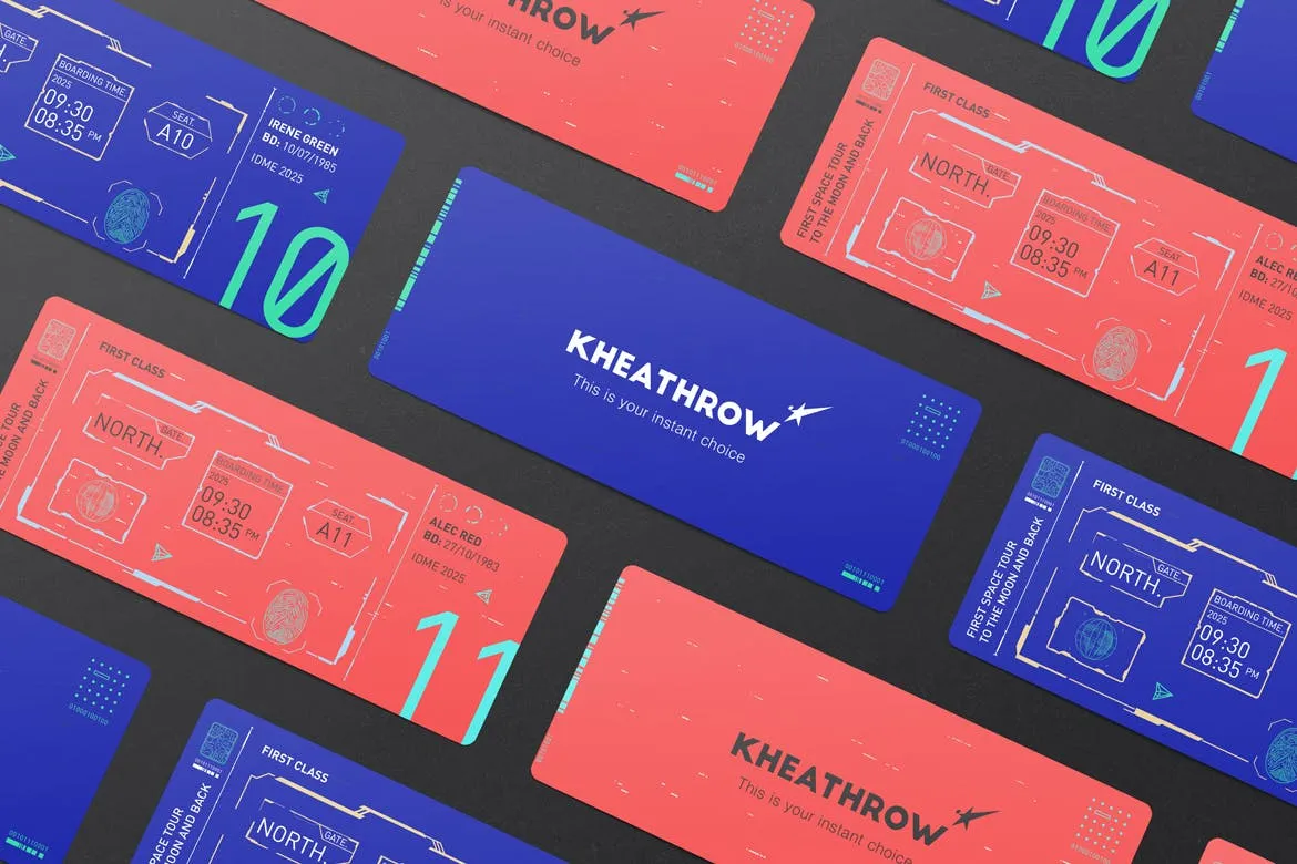 门票/现金券设计印刷效果图样机v1 Tickets / Cash Coupons Mock-Ups Vol.1插图(8)