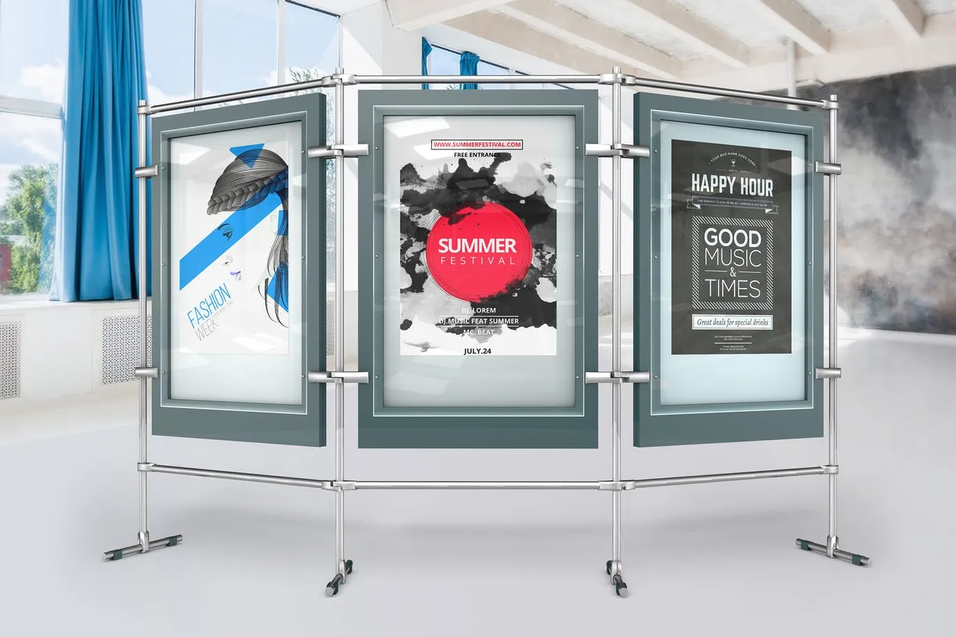 10个高品质的海报传单DM样机VI展示模型mockups