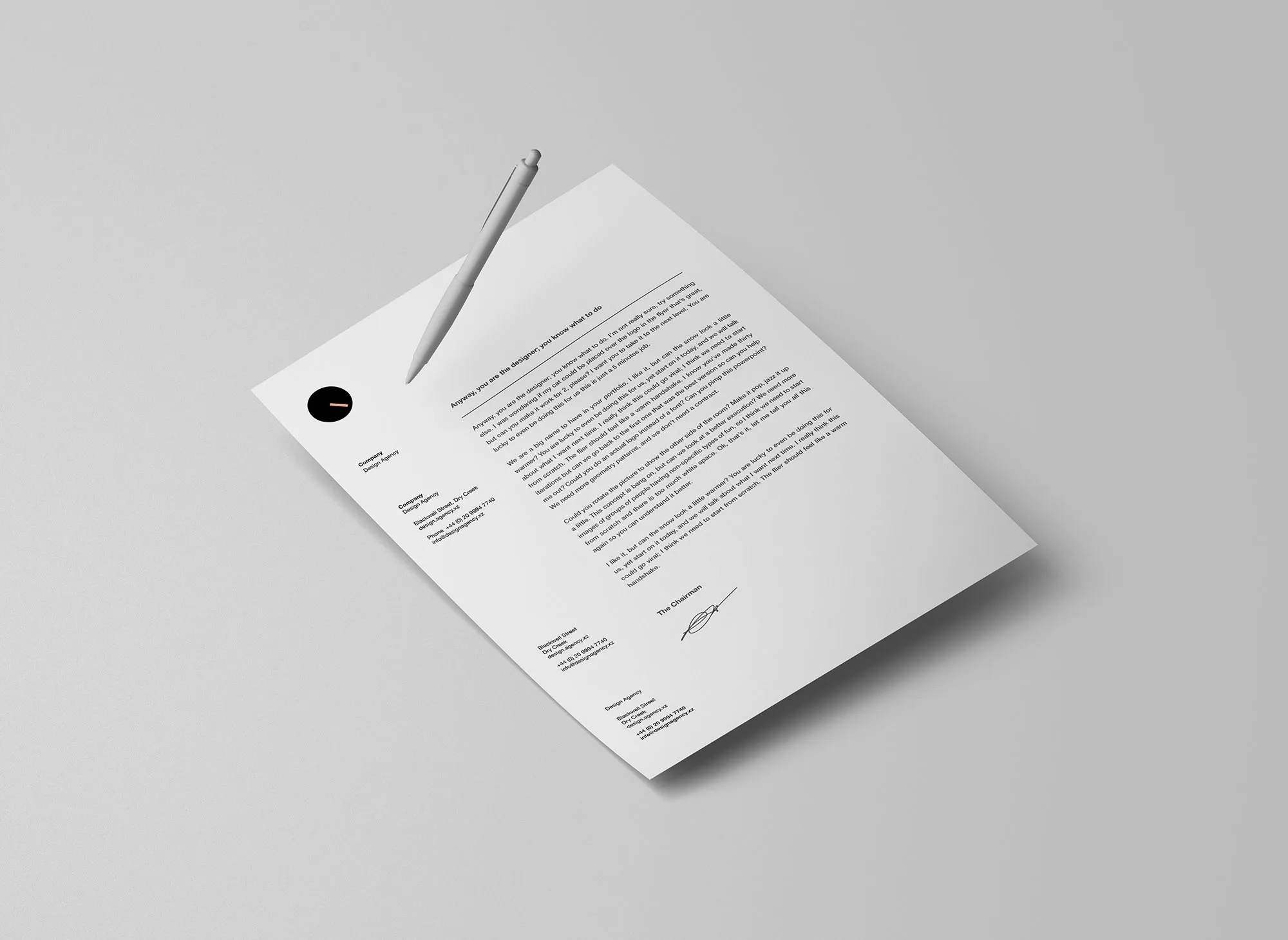 PSD信纸信头设计样机模板 PSD Letterhead Mockup插图