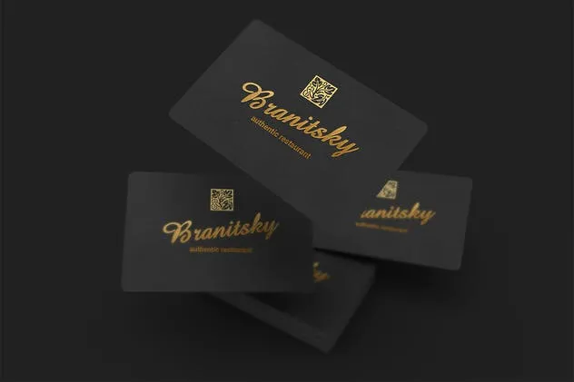 黑色贵宾VIP名片样机 85×55 Black Business Card Mockups插图(3)