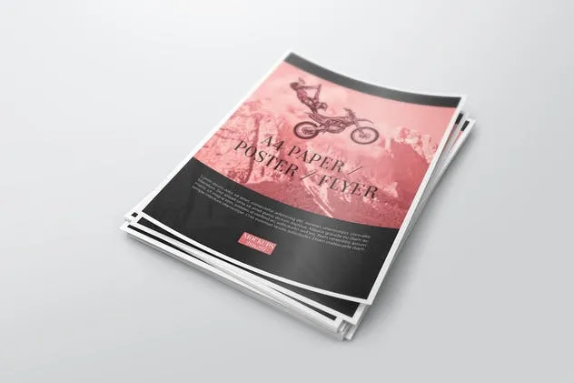 A4规格报纸传单海报样机 A4 Paper /  Poster / Flyer Mockups插图(3)