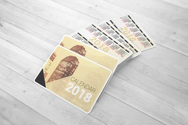 口袋便携式日历样机模板 Pocket Calendar Mock-Up插图(2)