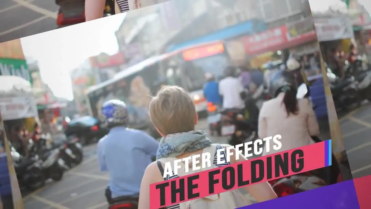 简单现代美丽的动态折叠幻灯片像素设计精选AE模板