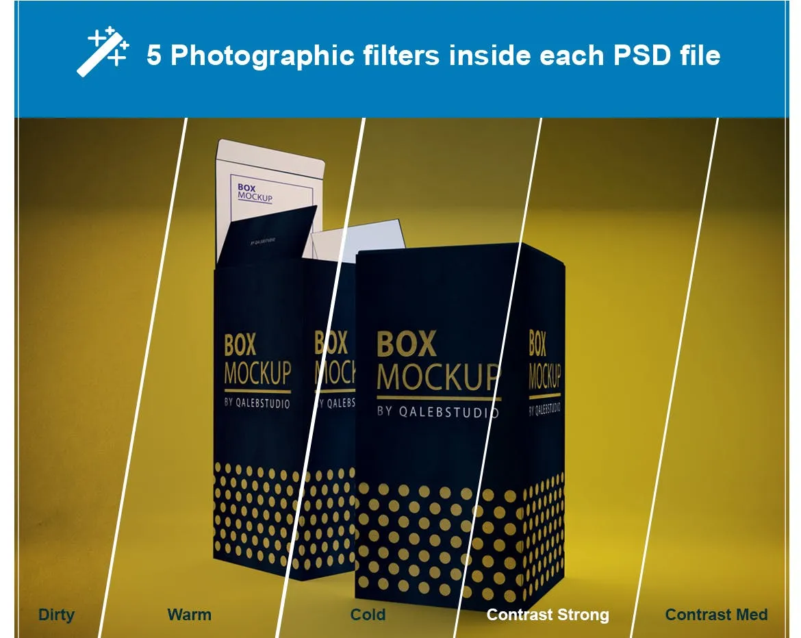 长方体高端产品包装盒外观设计样机模板 Rectangle Box插图(7)