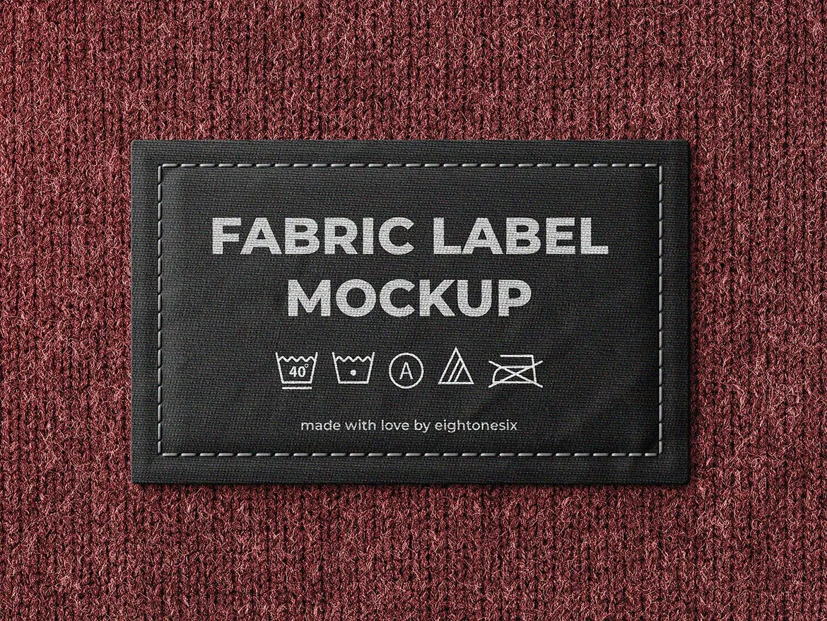 面料服装标签设计素材库精选模板 Fabric Label Mock-Up Template插图(1)