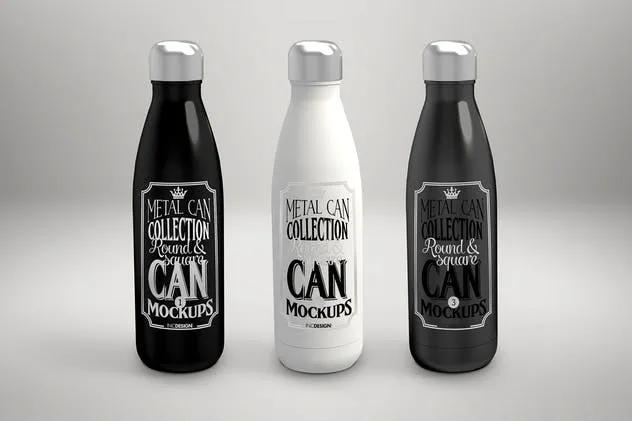 食品饮料金属容器罐子罐头样机vol.3 Vol. 3 Metal Can Mockup Collection插图(1)