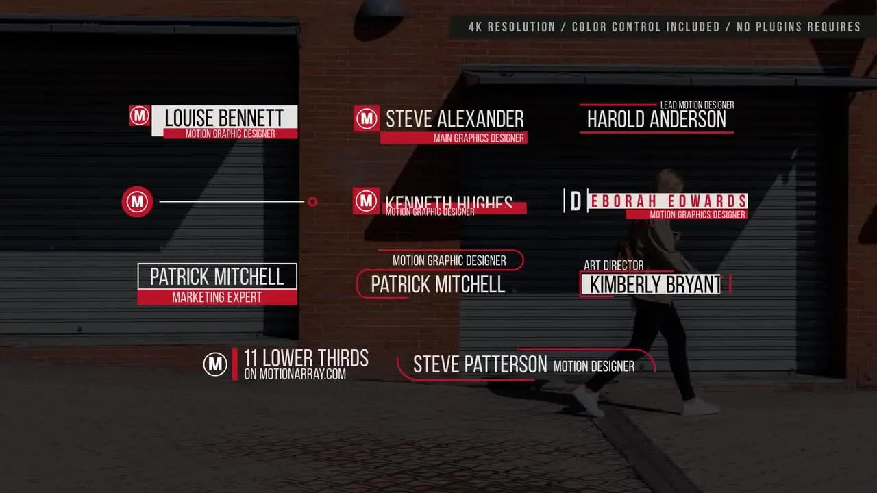 4k现代下三分之一商业广告全屏标题像素设计精选AE模板