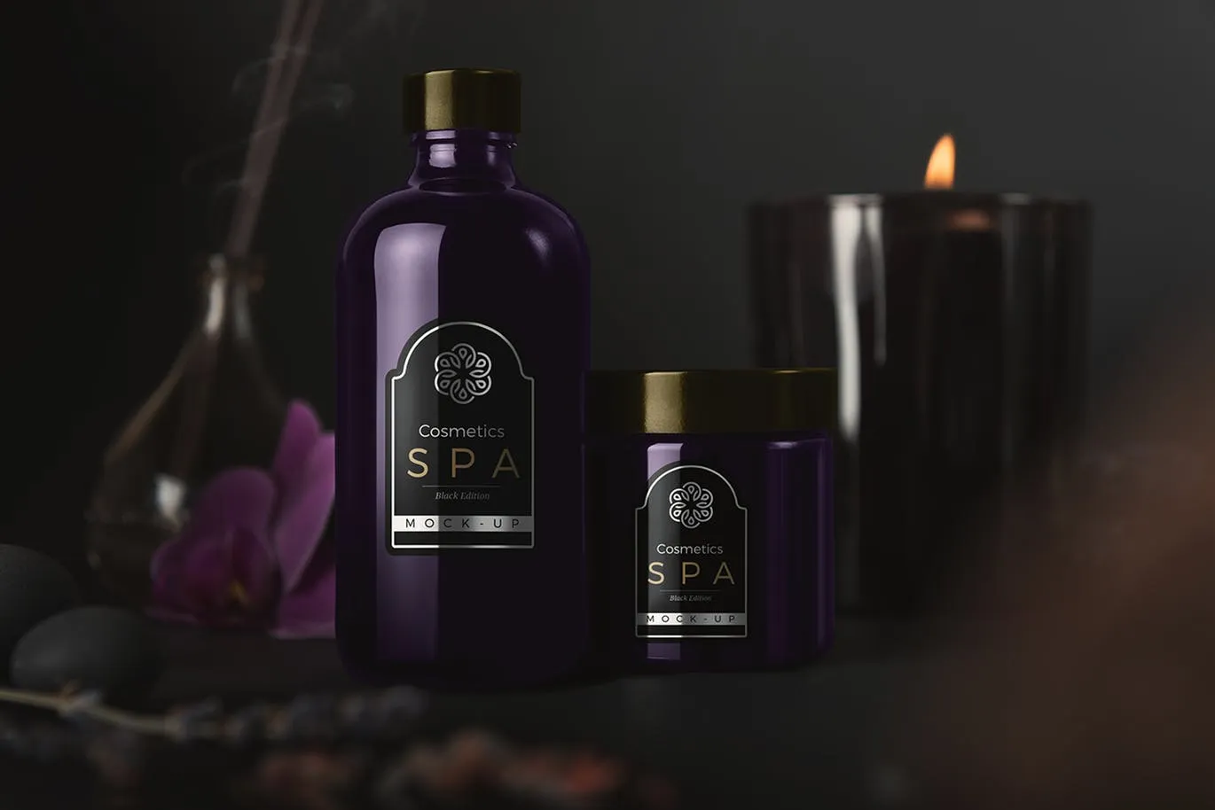 高品质的高端会所SPA化妆品样机展示模型mockups插图