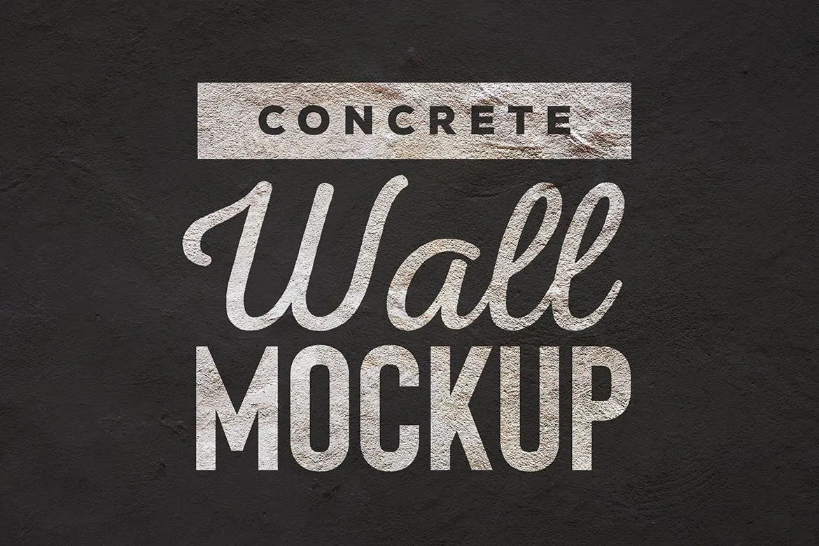 混凝土墙刷墙效果图样机模板 Concrete Wall Mockup插图(1)