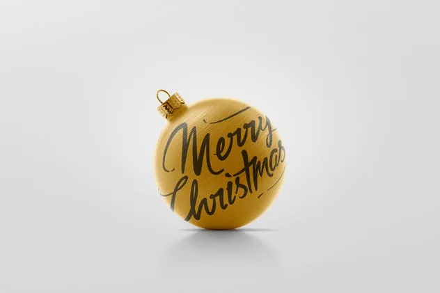 圣诞装饰球样机 Christmas Ball Mockup with Material Options插图(4)