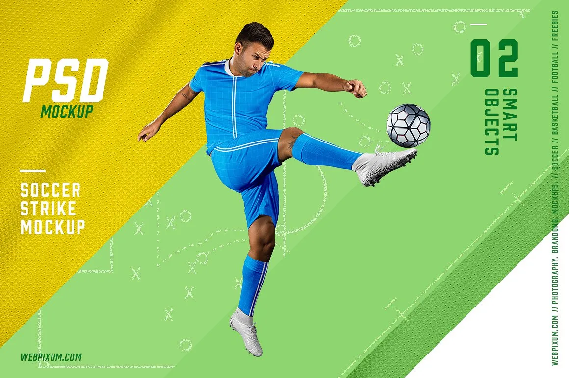 十分动感的世界杯足球运动服球衣样机展示模型mockups插图(1)