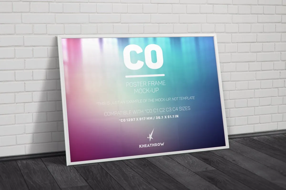 优雅海报画框样机模板 C0 Elegant Poster Frame Mock-Ups