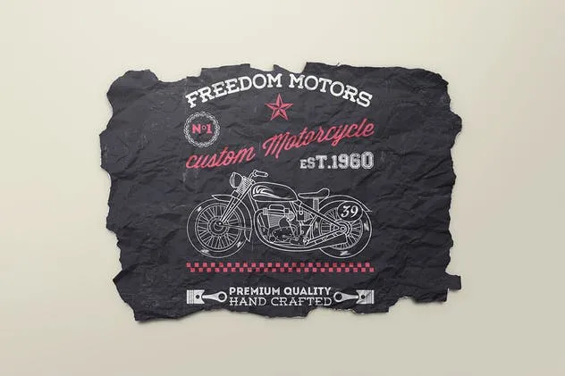 撕裂皱褶的纸张/海报/传单样机 Paper / Poster / Flyer Mock-Up插图(4)